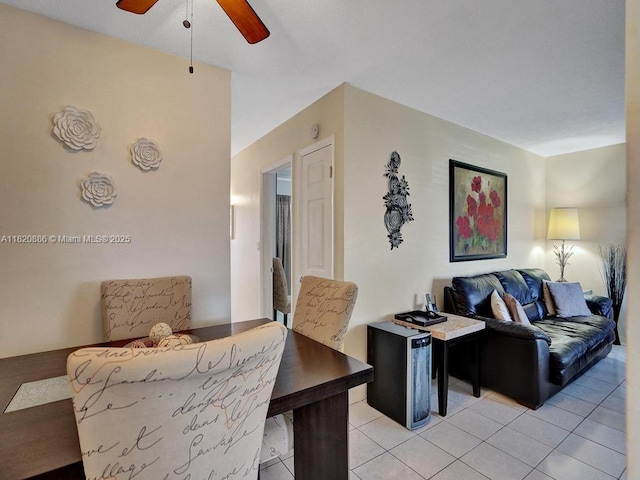 16901 NE 13th Ave Unit 110, Miami, FL 33162 - living room featuring a ceiling fan and light tile patterned floors