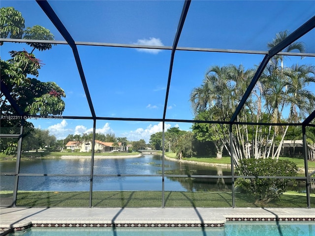 2019 NW 108th Ln, Coral Springs, FL 33071 - swimming pool featuring a lanai and a water view