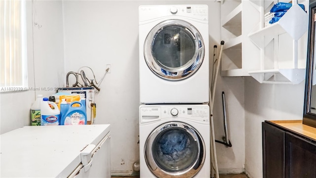 7795 Granada Blvd, Miramar, FL 33023 - laundry room with stacked washing machine and dryer