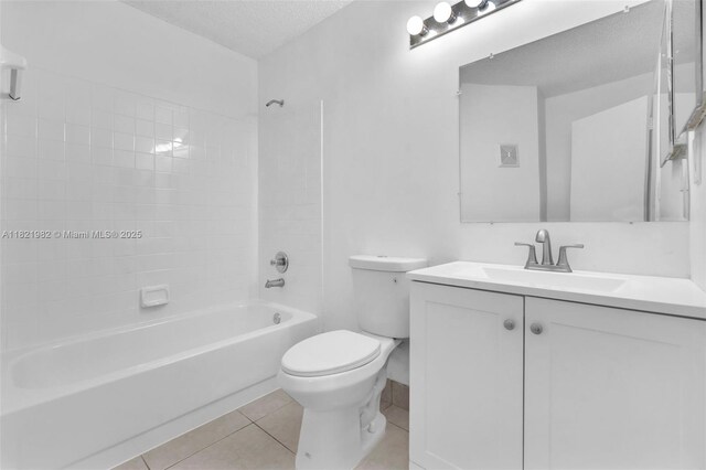 811 Lyons Rd Unit 20203, Coconut Creek, FL 33063 - bathroom with vanity,  shower combination, tile patterned floors, and a textured ceiling