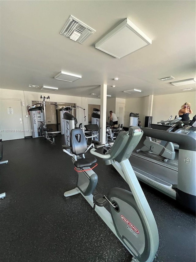 5160 Las Verdes Cir Unit 103, Delray Beach, FL 33484 - exercise room with attic access