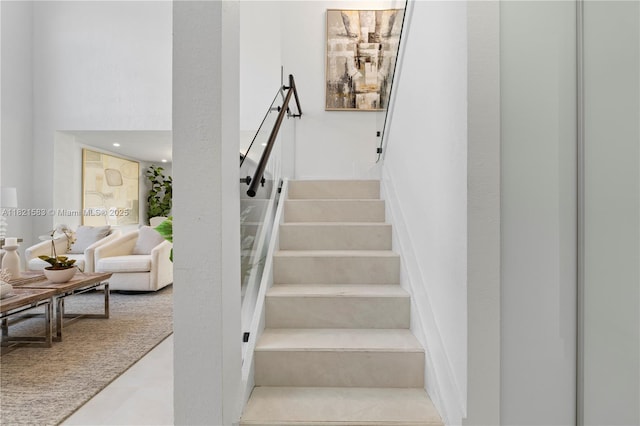 3002 SW 151st Ct, Miami, FL 33185 - staircase with a high ceiling