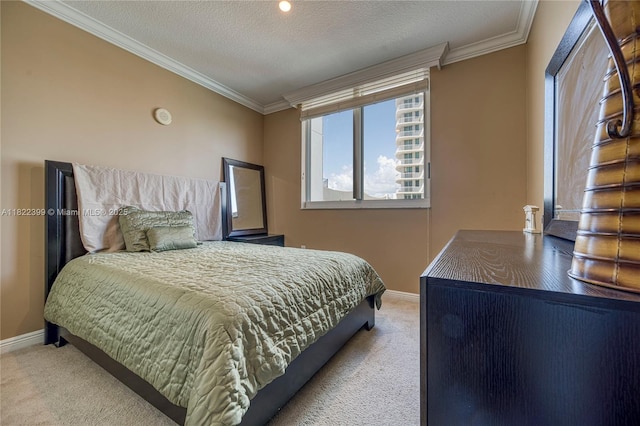 1755 E Hallandale Beach Blvd Unit 608E, Hallandale Beach, FL 33009 - carpeted bedroom with ornamental molding and a textured ceiling