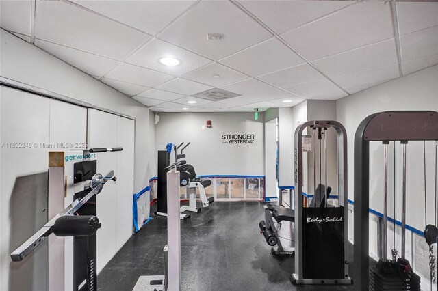 780 NE 69th St Unit T-1A, Miami, FL 33138 - exercise area featuring recessed lighting and a paneled ceiling