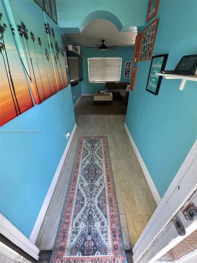 6211 SW 9th Pl, North Lauderdale, FL 33068 - corridor with hardwood / wood-style floors and baseboards