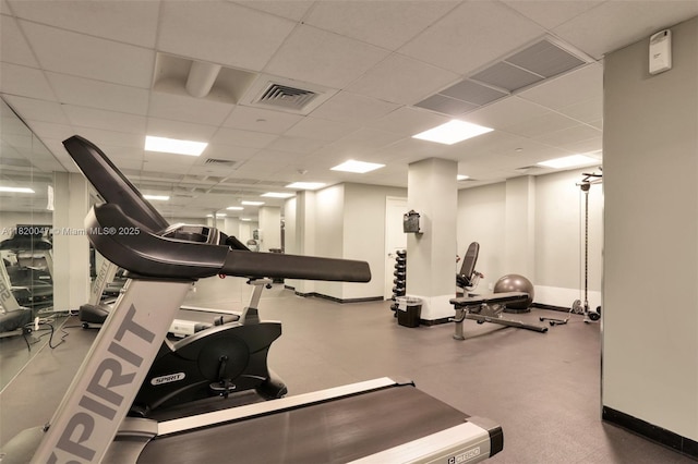 111 E Flagler St Unit 902, Miami, FL 33131 - exercise room featuring a paneled ceiling