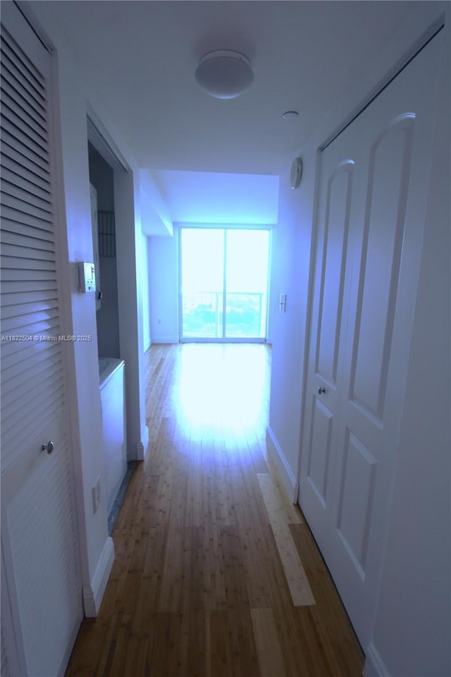 2101 Brickell Ave Unit 1711, Miami, FL 33129 - hall featuring wood finished floors and baseboards