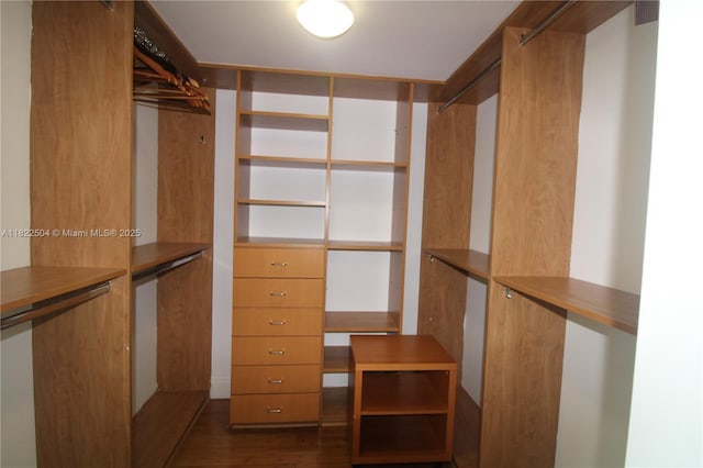 2101 Brickell Ave Unit 1711, Miami, FL 33129 - walk in closet featuring dark wood-style flooring