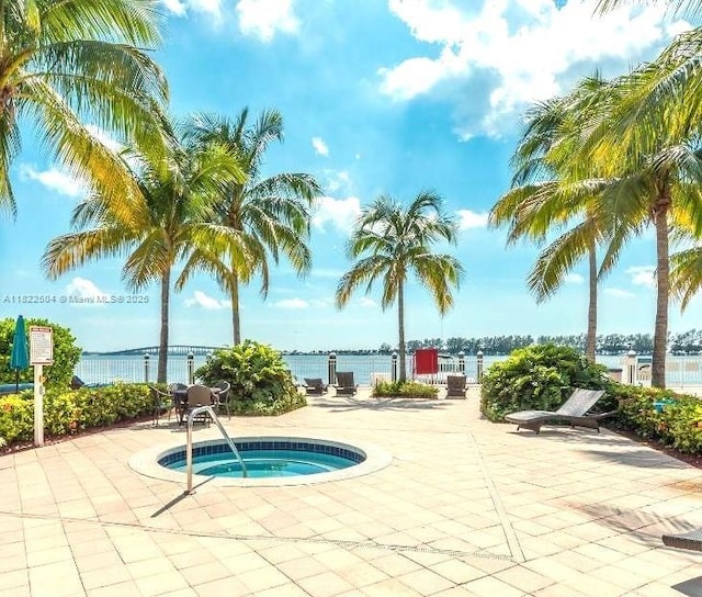 2101 Brickell Ave Unit 1711, Miami, FL 33129 - view of pool featuring a hot tub and a water view