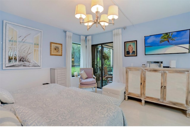 4650 Kittiwake Ct Unit 4650, Boynton Beach, FL 33436 - bedroom featuring a chandelier and access to exterior