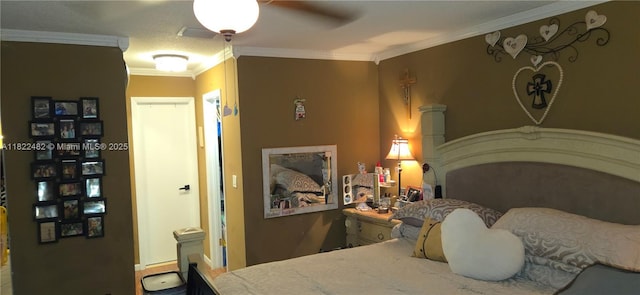 9750 NW 14th St Unit 30-5, Coral Springs, FL 33071 - bedroom with crown molding and a ceiling fan