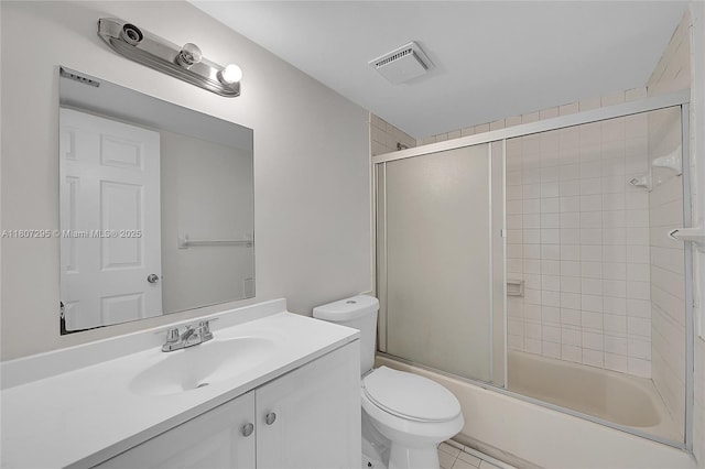 650 NE 149th St Unit 406A, Miami, FL 33161 - bathroom with vanity, bath / shower combo with glass door, and tile patterned flooring