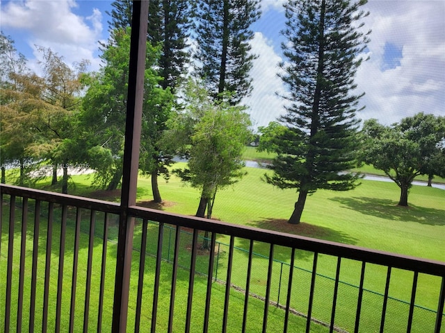 3150 W Rolling Hills Cir Unit 310, Davie, FL 33328 - view of grassy yard with a water view and a balcony