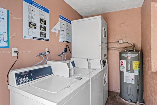 301 NW 177th St Unit 104, Miami Gardens, FL 33169 - shared laundry with water heater, stacked washer / drying machine, and washer and dryer