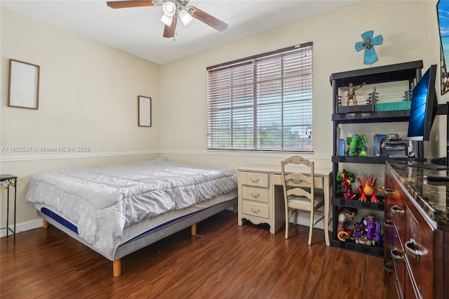 13006 SW 196th St, Miami, FL 33177 - bedroom with dark wood-type flooring and a ceiling fan