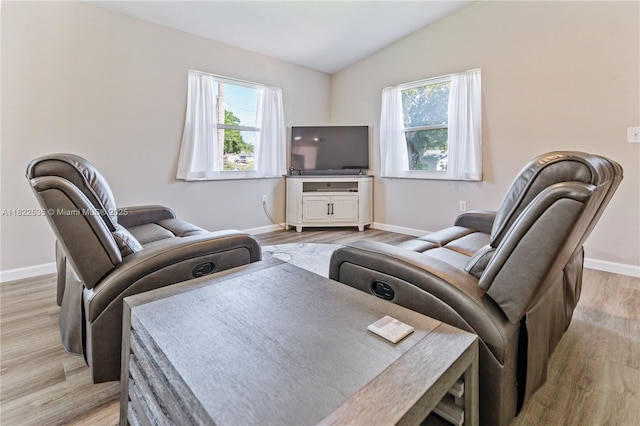 1712 Melvin Ave, Orlando, FL 32806 - living room featuring plenty of natural light, vaulted ceiling, and light wood-type flooring