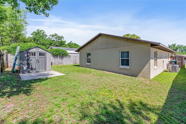 1712 Melvin Ave, Orlando, FL 32806 - back of property with a shed, a fenced backyard, and concrete block siding