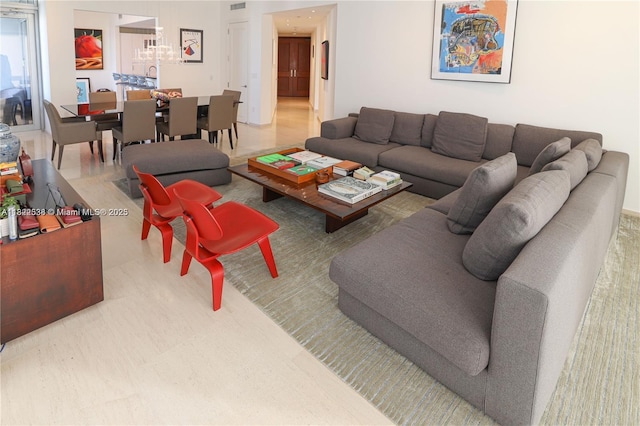 1425 Brickell Ave Unit 48C, Miami, FL 33131 - living area with a chandelier