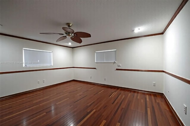 22115 SW 58th Ave, Boca Raton, FL 33428 - unfurnished room featuring ceiling fan, hardwood / wood-style floors, and ornamental molding
