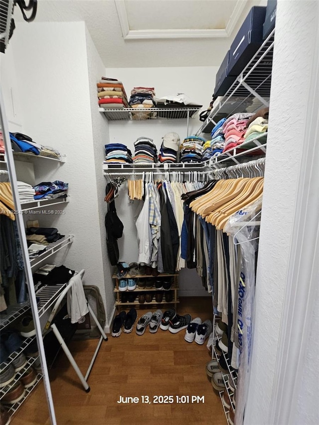 11401 NW 76th Ter, Doral, FL 33178 - spacious closet featuring wood finished floors and attic access