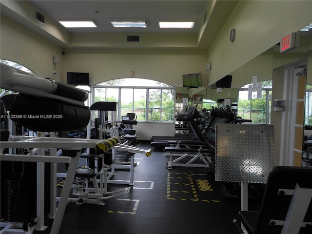 12940 SW 142nd Ter, Miami, FL 33186 - gym with a towering ceiling