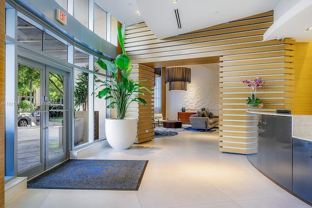 3301 NE 1st Ave Unit H1215, Miami, FL 33137 - lobby featuring wooden walls and a high ceiling