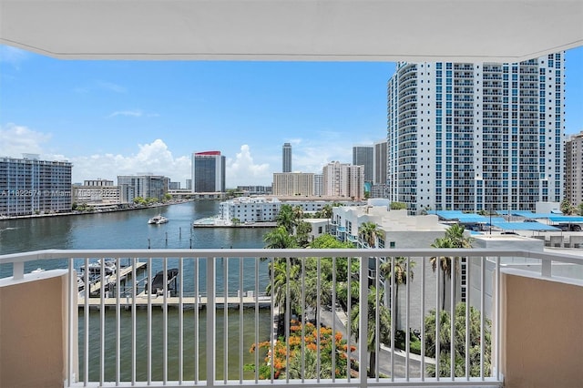 1965 S Ocean Dr Unit 6Q, Hallandale Beach, FL 33009 - balcony featuring a water view and a view of city
