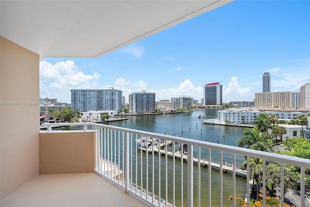 1965 S Ocean Dr Unit 6Q, Hallandale Beach, FL 33009 - balcony with a water view and a view of city
