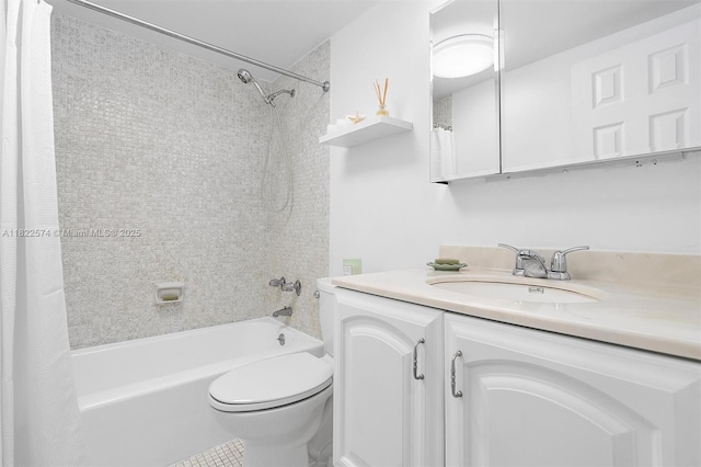 1965 S Ocean Dr Unit 6Q, Hallandale Beach, FL 33009 - bathroom with vanity, shower / bathtub combination with curtain, and tile patterned floors