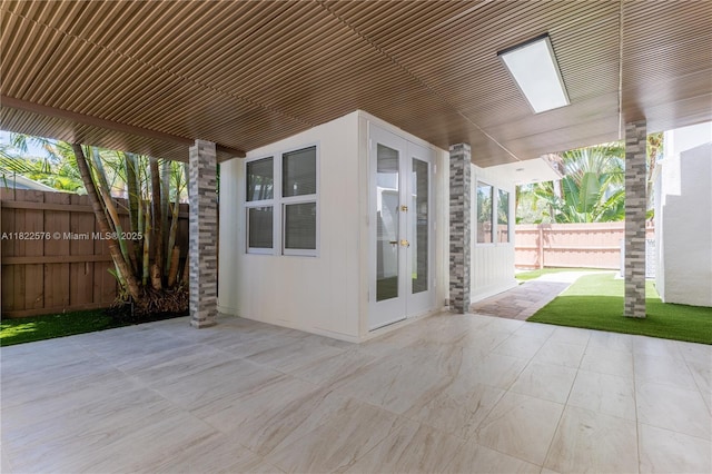 view of patio / terrace featuring french doors