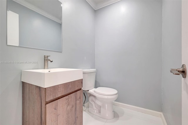 7220 NW 44th Ct, Lauderhill, FL 33319 - bathroom with crown molding, vanity, and tile patterned flooring
