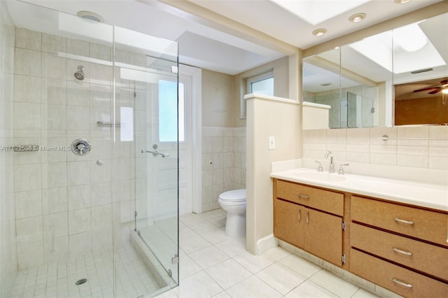 1531 SW 67th Ter, Plantation, FL 33317 - full bathroom with tile walls, tile patterned floors, vanity, and a stall shower