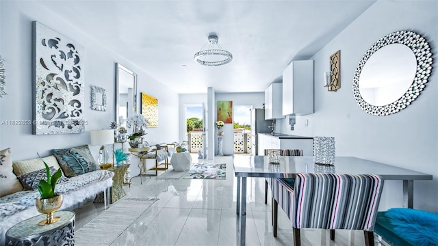 13105 Ixora Ct Unit 302, North Miami, FL 33181 - living area with light marble finish flooring