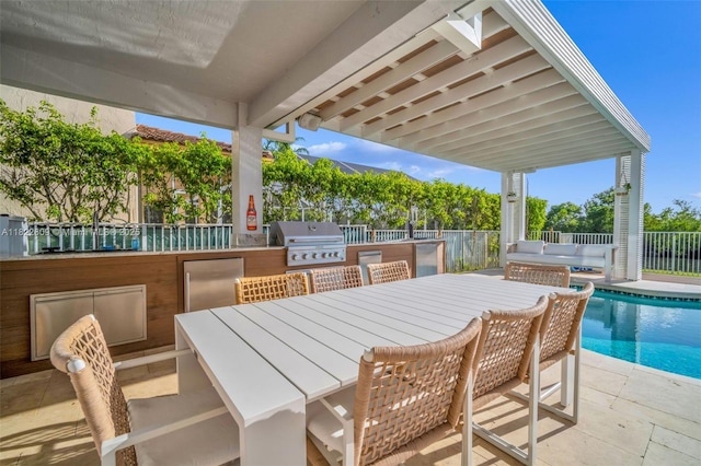 942 Lavender Cir, Weston, FL 33327 - view of patio with an outdoor kitchen and outdoor dining area