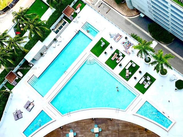 90 SW 3rd St Unit 3010, Miami, FL 33130 - drone / aerial view of a pool area