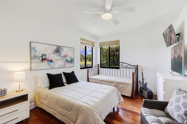 2489 Eagle Watch Ln, Weston, FL 33327 - bedroom featuring wood finished floors and ceiling fan