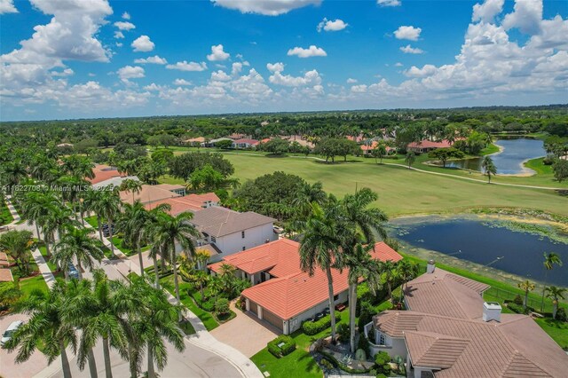 2489 Eagle Watch Ln, Weston, FL 33327 - aerial perspective of suburban area featuring a large body of water and a local golf course