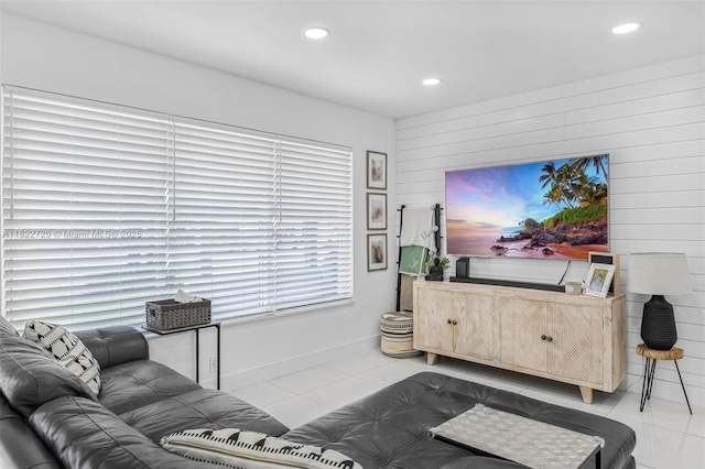 10371 SW 44th St, Miami, FL 33165 - tiled living area with recessed lighting and wooden walls