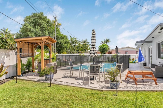 10371 SW 44th St, Miami, FL 33165 - view of swimming pool with a fenced backyard and a patio area