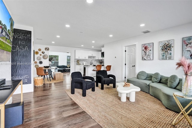 1772 SW 43rd Ave, Fort Lauderdale, FL 33317 - living area featuring recessed lighting and wood finished floors