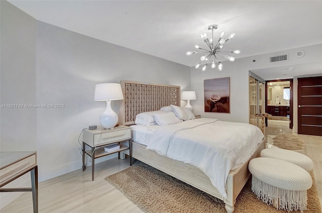 16425 Collins Ave Unit 311, Sunny Isles Beach, FL 33160 - bedroom with a chandelier and baseboards