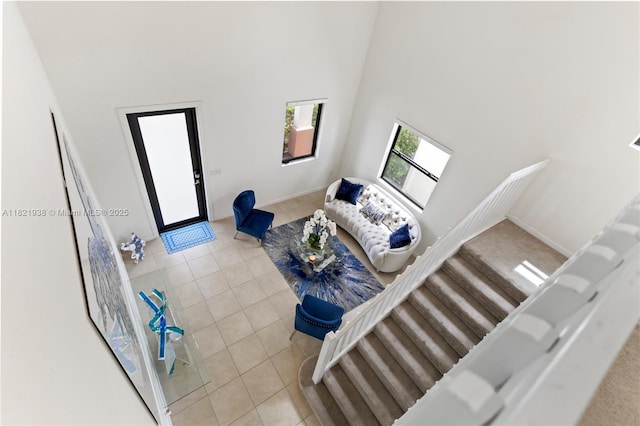 3557 W 94th Ter, Hialeah, FL 33018 - living area featuring a towering ceiling and light tile patterned floors