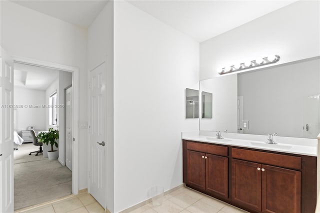 3557 W 94th Ter, Hialeah, FL 33018 - bathroom featuring double vanity and tile patterned flooring