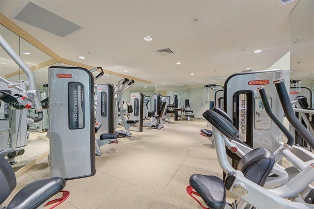 347 N New River Dr E Unit 1505, Fort Lauderdale, FL 33301 - workout area featuring recessed lighting