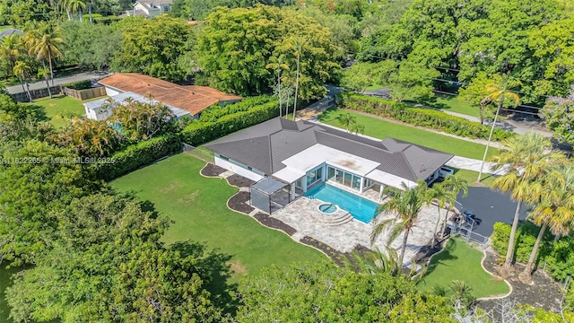 11230 SW 69th Ct, Pinecrest, FL 33156 - view from above of property featuring a pool area