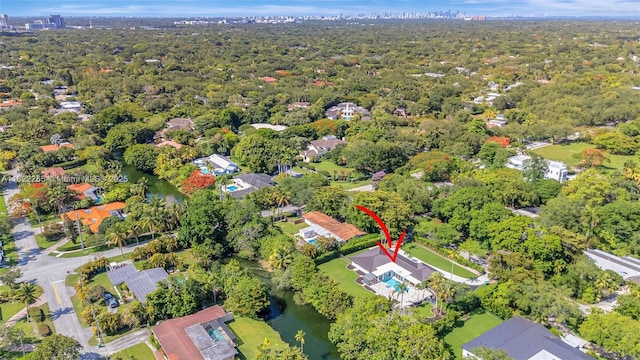 11230 SW 69th Ct, Pinecrest, FL 33156 - aerial overview of property's location featuring a large body of water