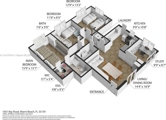 1601 Bay Rd Unit 4, Miami Beach, FL 33139 - view of home floor plan