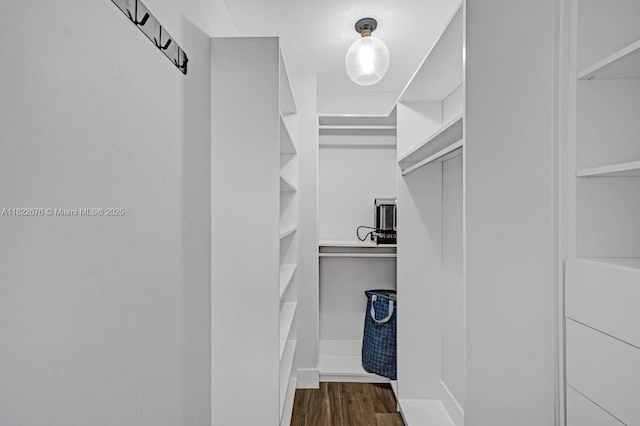 600 Three Islands Blvd Unit 615, Hallandale Beach, FL 33009 - spacious closet with dark wood-style floors