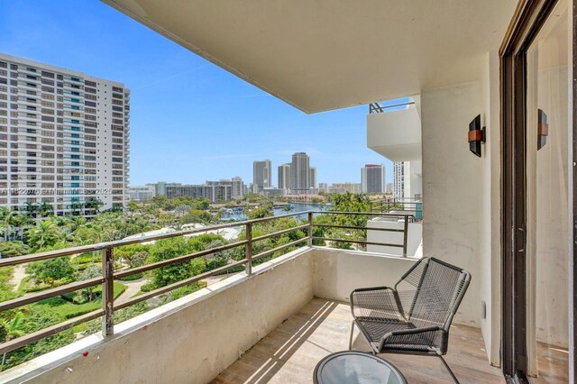 600 Three Islands Blvd Unit 615, Hallandale Beach, FL 33009 - balcony featuring a city view and a water view