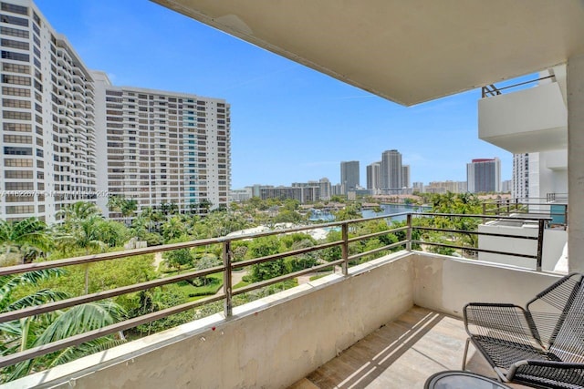 600 Three Islands Blvd Unit 615, Hallandale Beach, FL 33009 - balcony with a skyline view and a water view